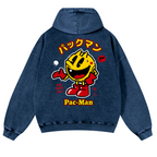 Pacman Vintage Washed Cotton Back Art Hoodie