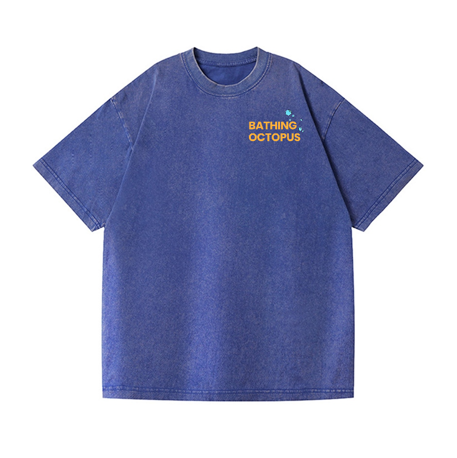 Bubble Bath Octopus Vintage Wash Japanese Design Back Art T-Shirt
