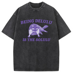 Funny Delusional Raccoon Washed T-Shirt