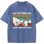 Funny Cat Dad Washed T-Shirt
