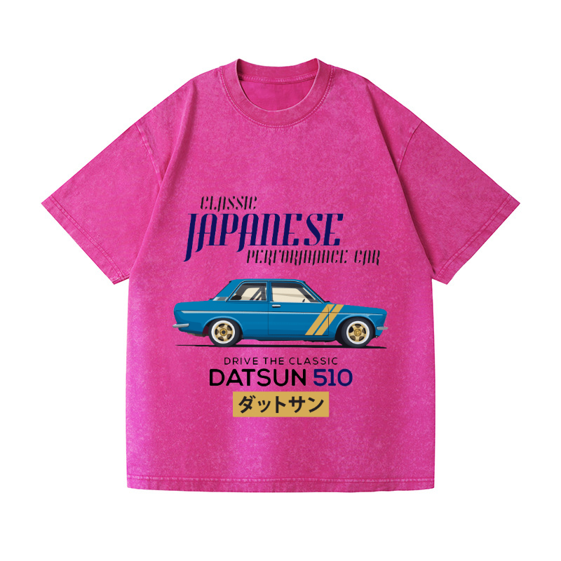 Nissan Datsun 510 Car Vintage Wash Japanese Design T-Shirt