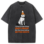 Stupid Cat Washed T-Shirt