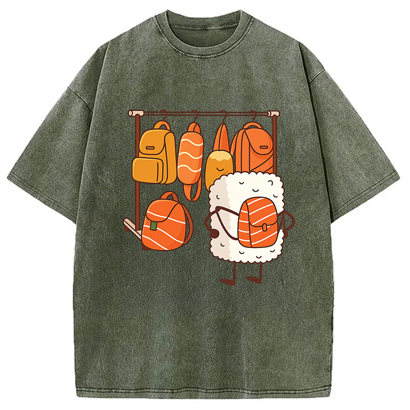 Sushi Is Selecting Backpacks Washed T-Shirt