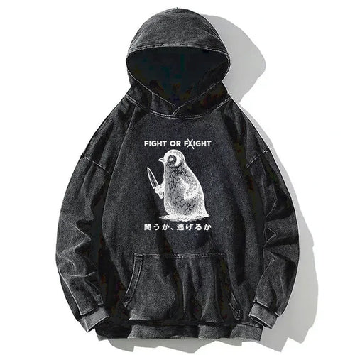 Funny Fight Or Flight Washed Hoodie