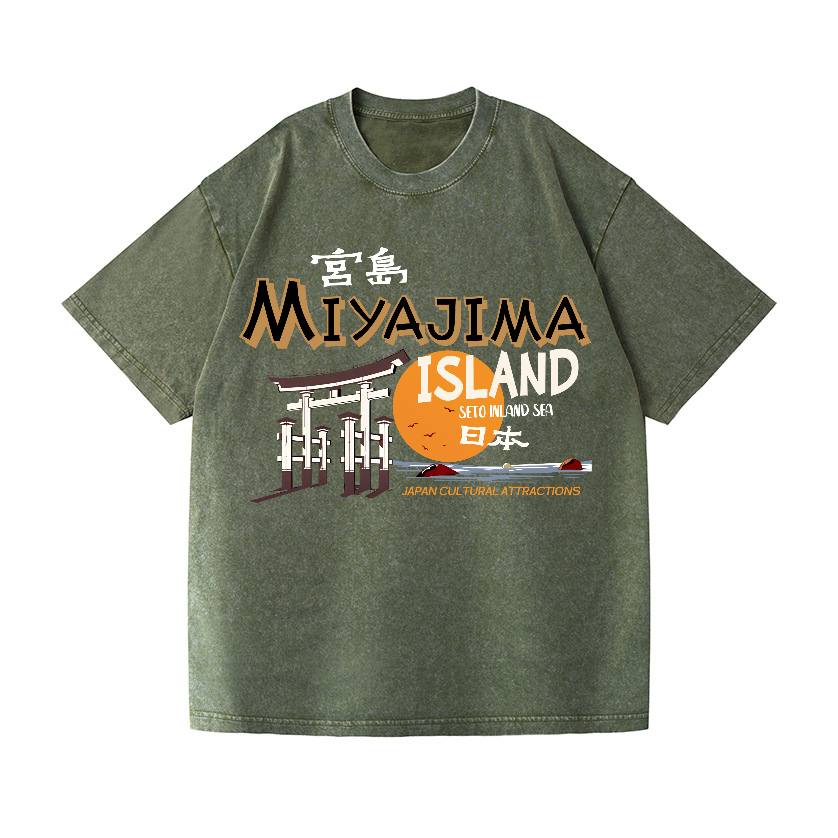 Hiroshima Miyajima Island Vintage Wash Japanese Design T-Shirt