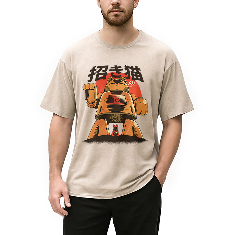 Mecha Cat Washed T-Shirt