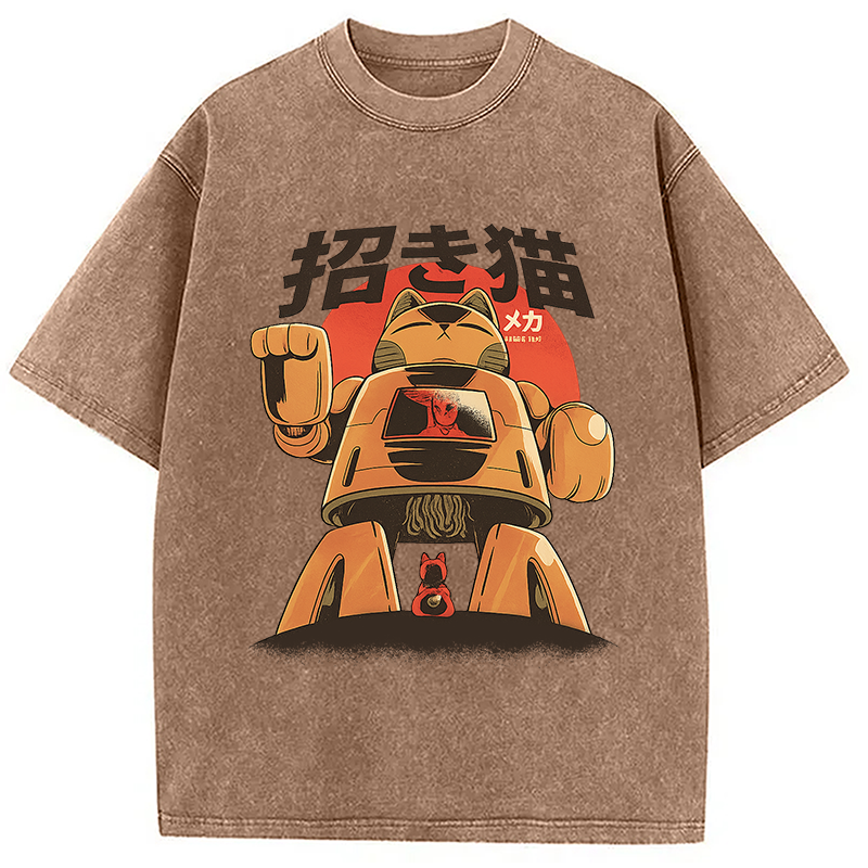 Mecha Cat Washed T-Shirt