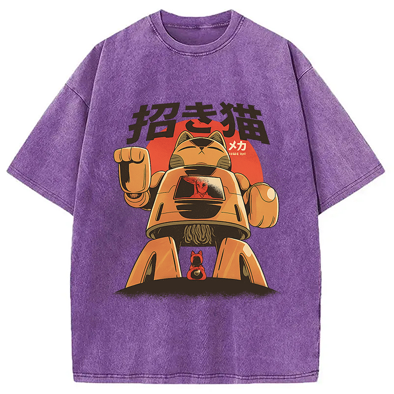Mecha Cat Washed T-Shirt