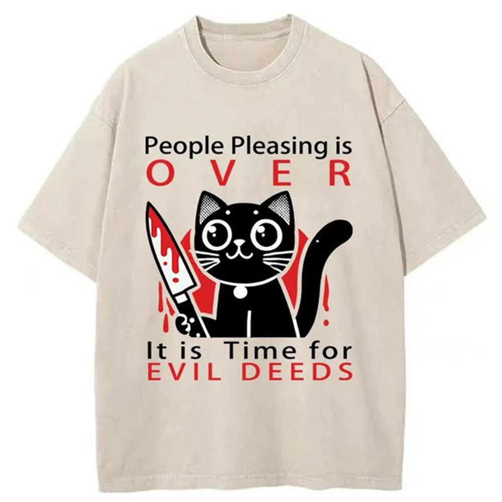 Mischievous Kitten Washed T-Shirt