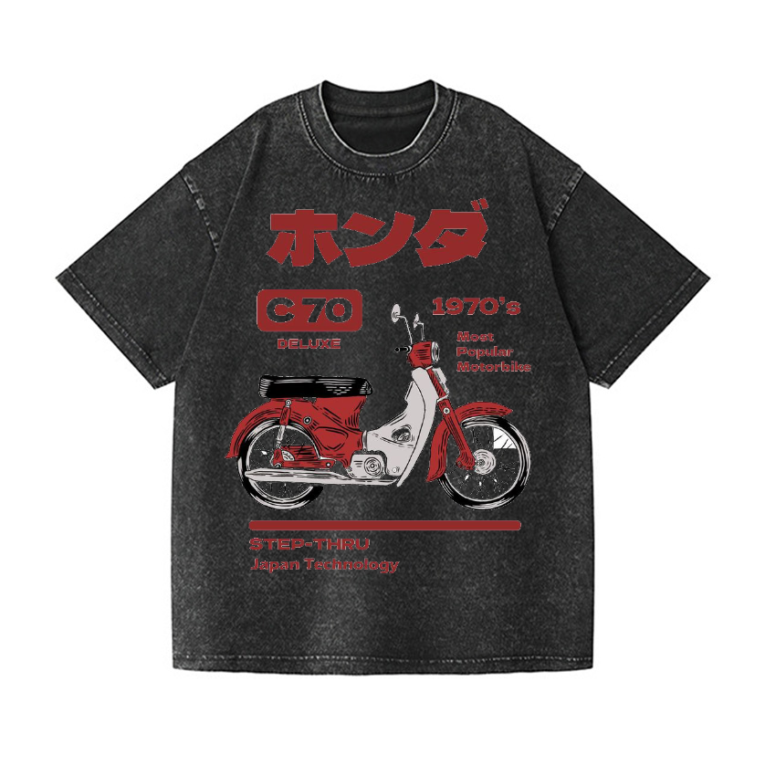 Honda C70 Vintage Wash Japanese Design T-Shirt