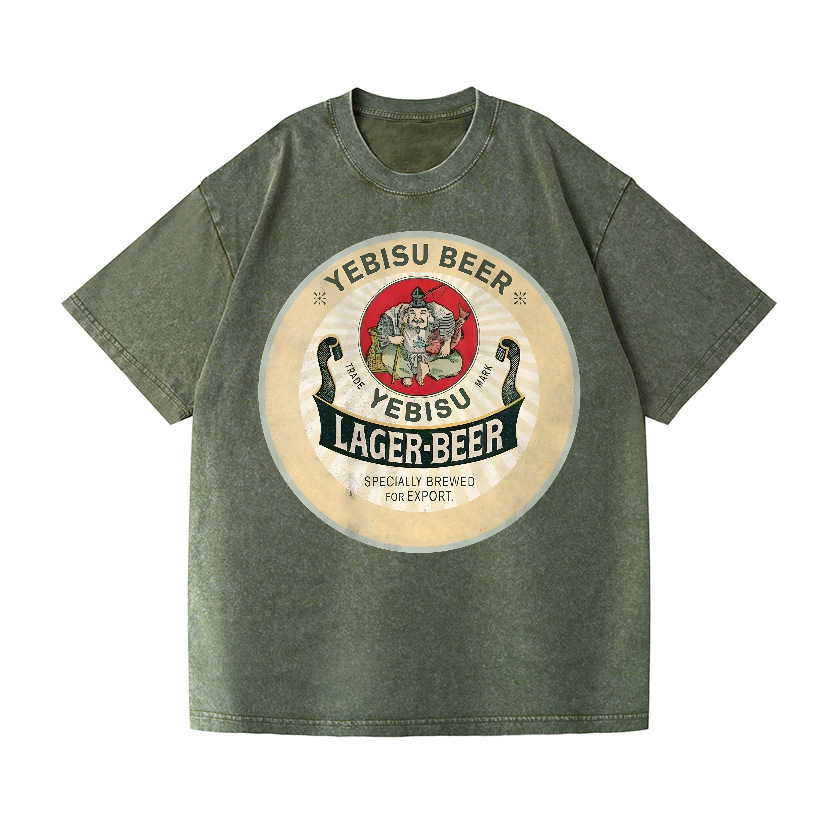 Yebisu Beer Vintage Wash Japanese Design T-Shirt