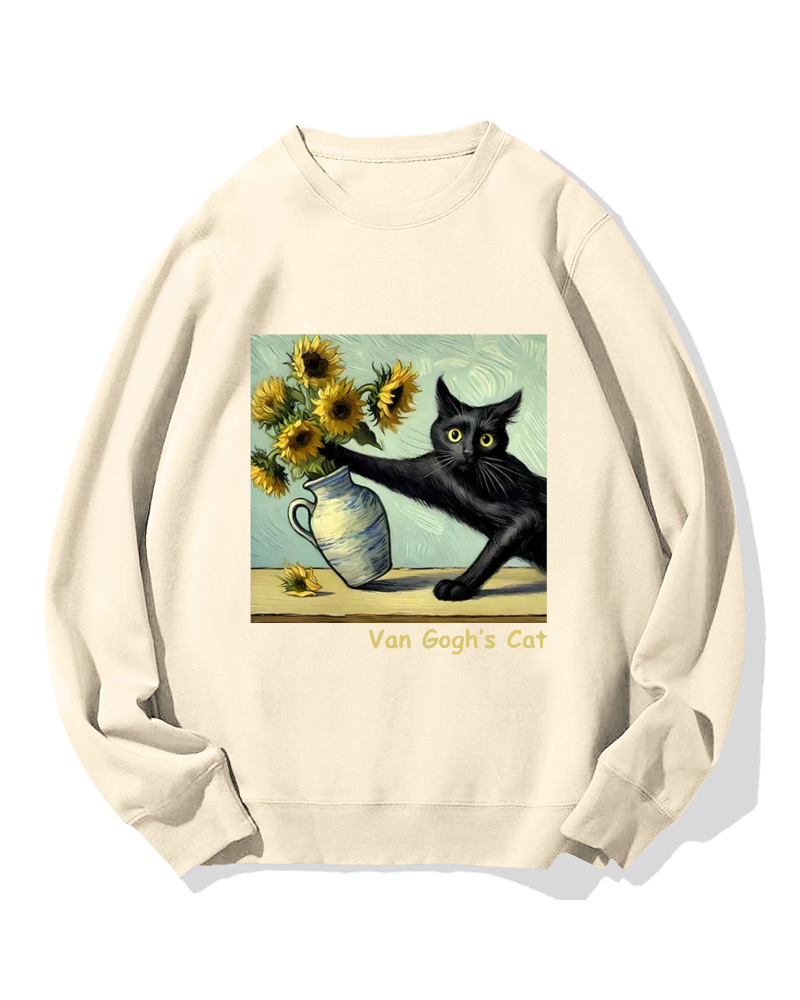 Van Gogh's Naughty Cat Cotton Sweatshirt
