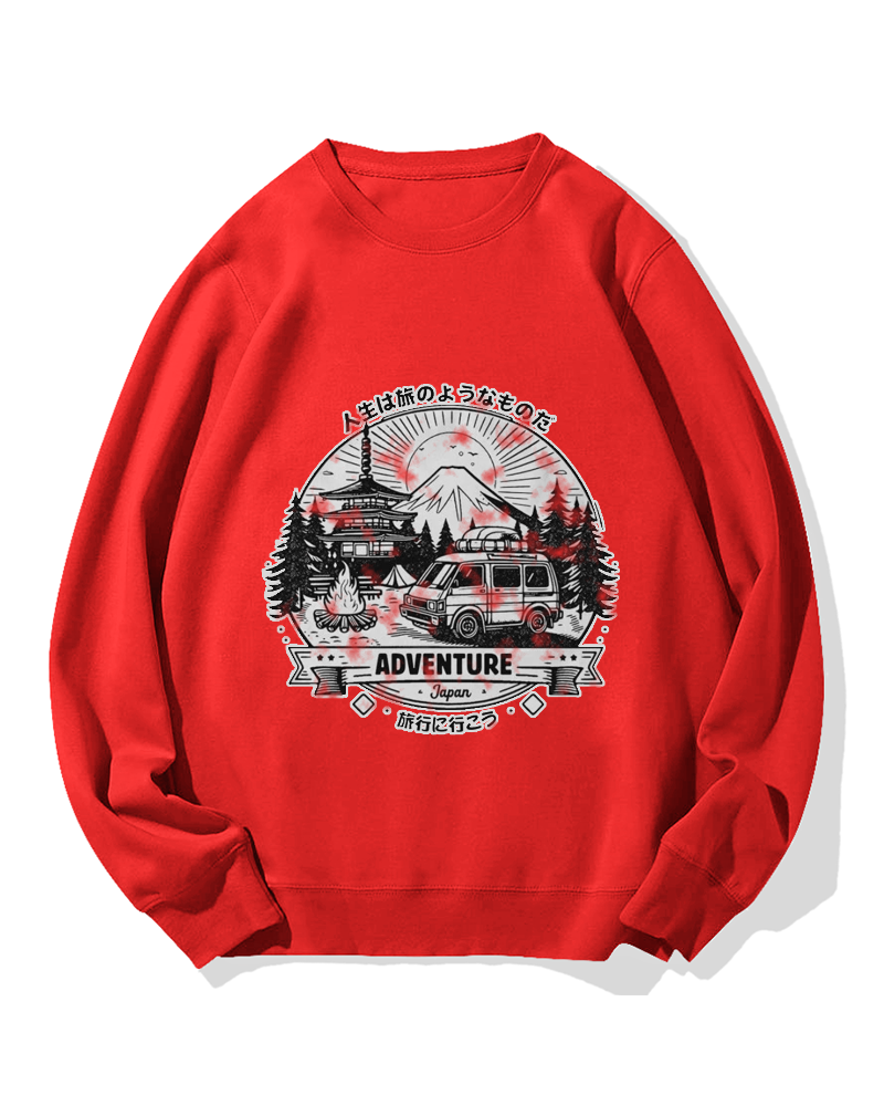 Adventure Travel in Japan Cotton Sweatshirt