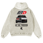 Initial D Vintage Washed Cotton Back Art Hoodie