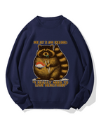 Raccoon Eating Sushi Cotton Sweatshirt