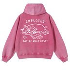 Cat Vintage Washed Cotton Back Art Hoodie