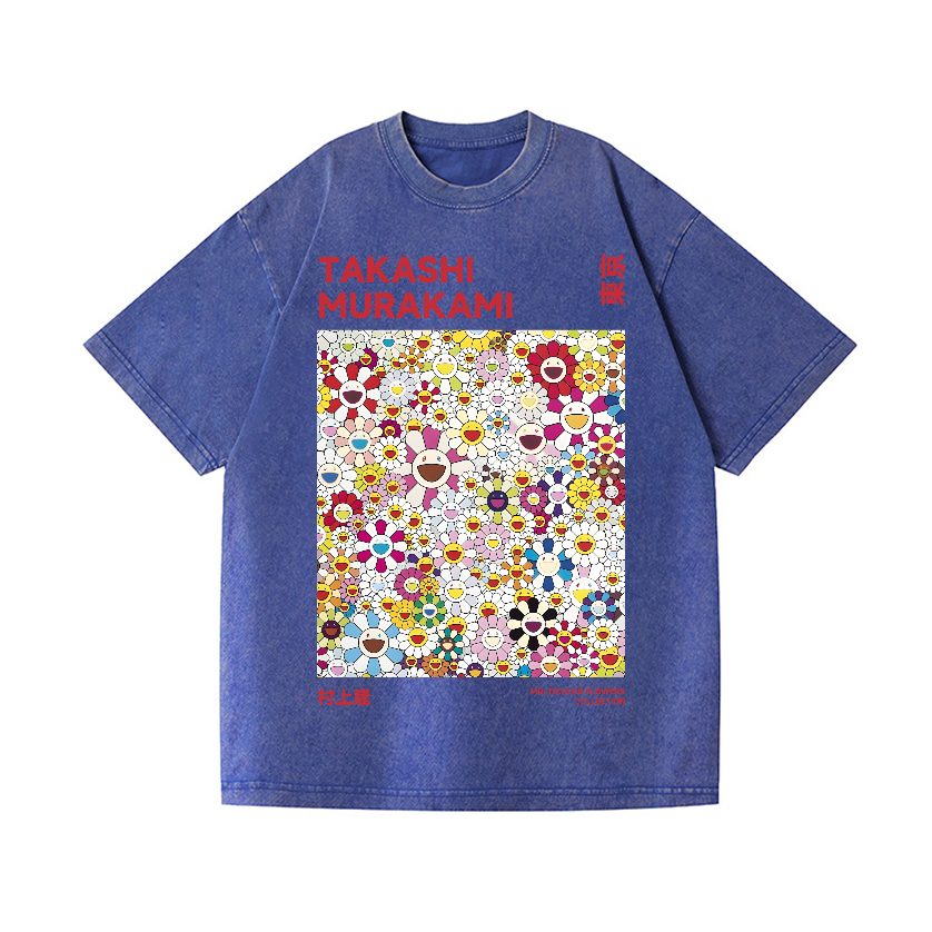 Japan Flower Vintage Wash Japanese Design T-Shirt
