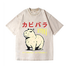 Capybara Vintage Wash Japanese Design T-Shirt
