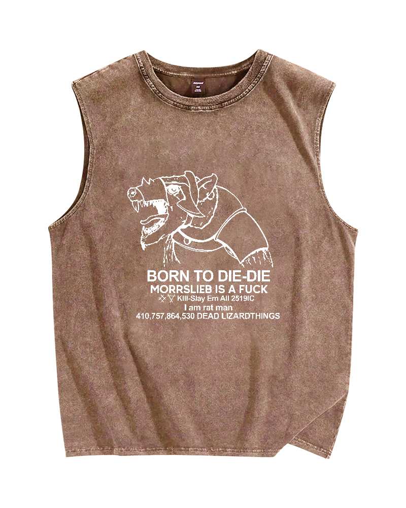 Born to Die-die Vintage Distressed Washed Tank Top