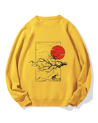 Japanese Sakura & hinomaru Cotton Sweatshirt