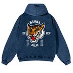 Mshma Dojo Tiger Vintage Washed Cotton Back Art Hoodie