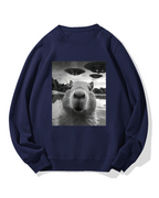 UFO and Capybara Cotton Sweatshirt