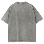 Unisex Dragon Printed Washed Tee