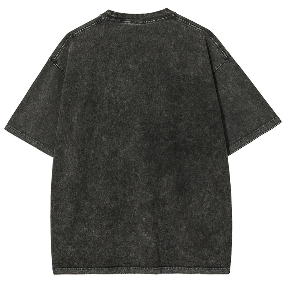 Unisex Washed Shark Identification Print T-shirt