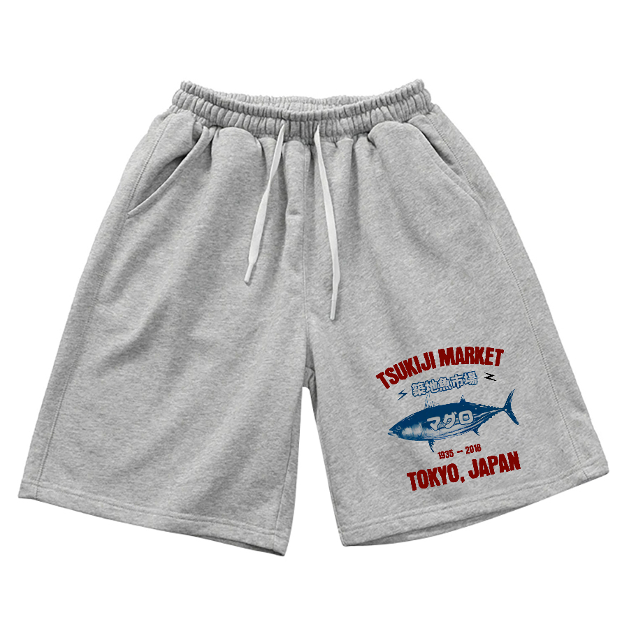 Tsukiji Fish Market  Cotton Casual Shorts