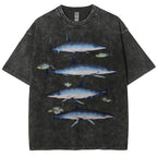 Unisex Washed Shark Print T-shirt