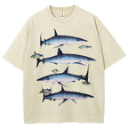 Unisex Washed Shark Print T-shirt