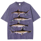 Unisex Washed Shark Print T-shirt