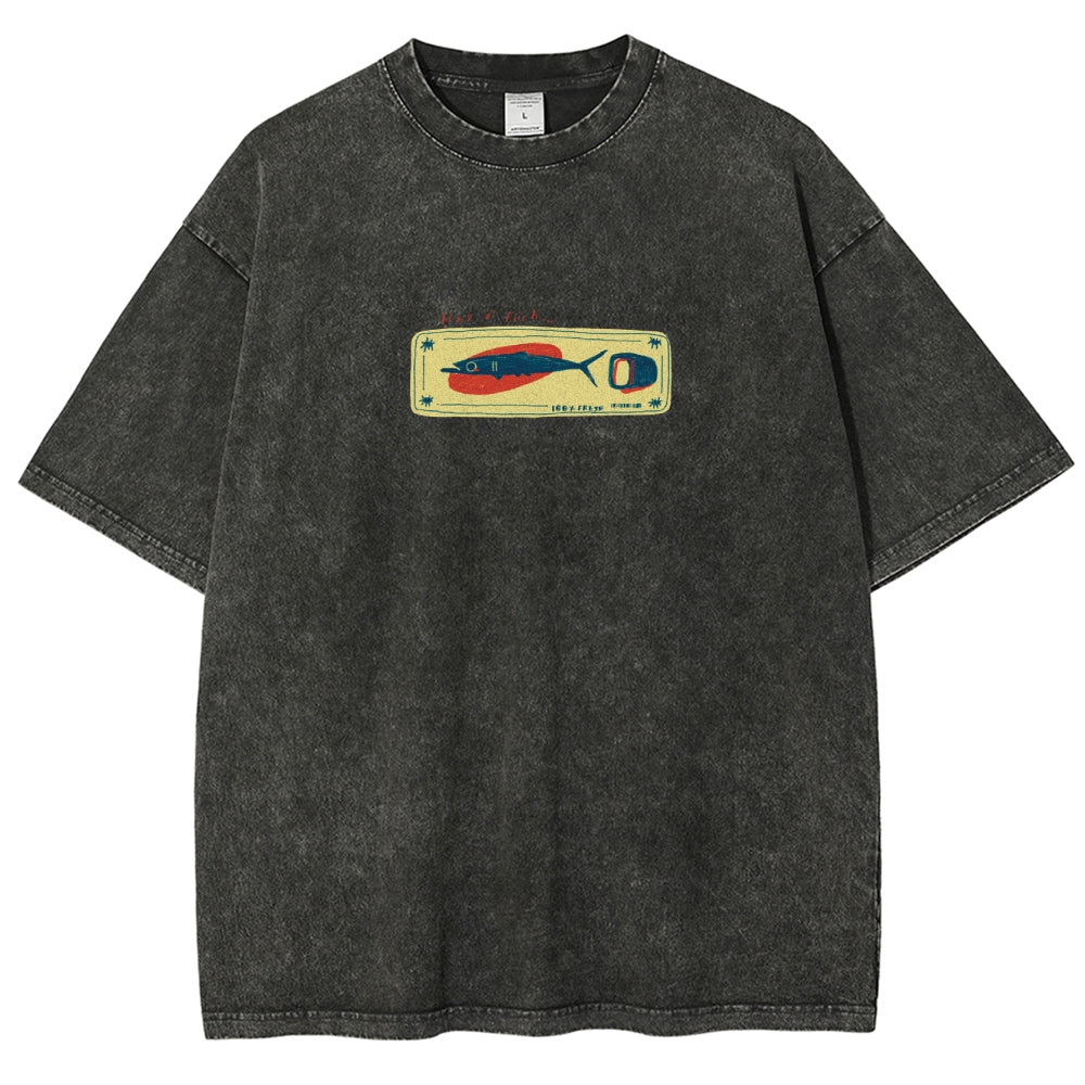 Unisex Fit Design Back Washed T-Shirt