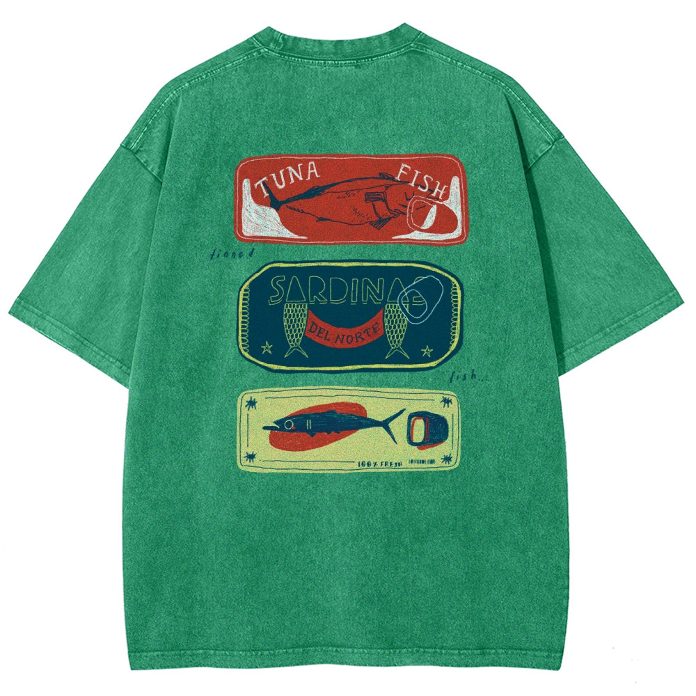 Unisex Fit Design Back Washed T-Shirt