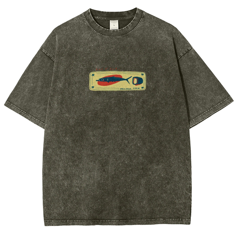 Unisex Fit Design Back Washed T-Shirt