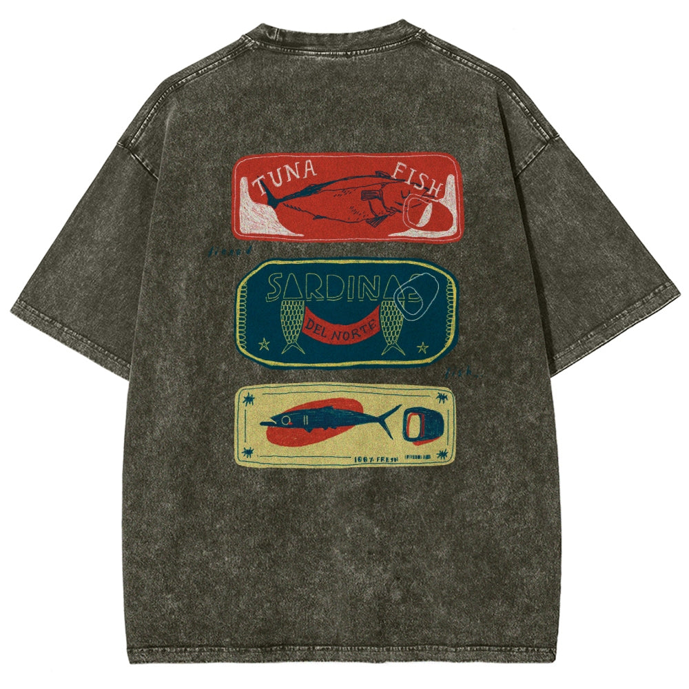 Unisex Fit Design Back Washed T-Shirt