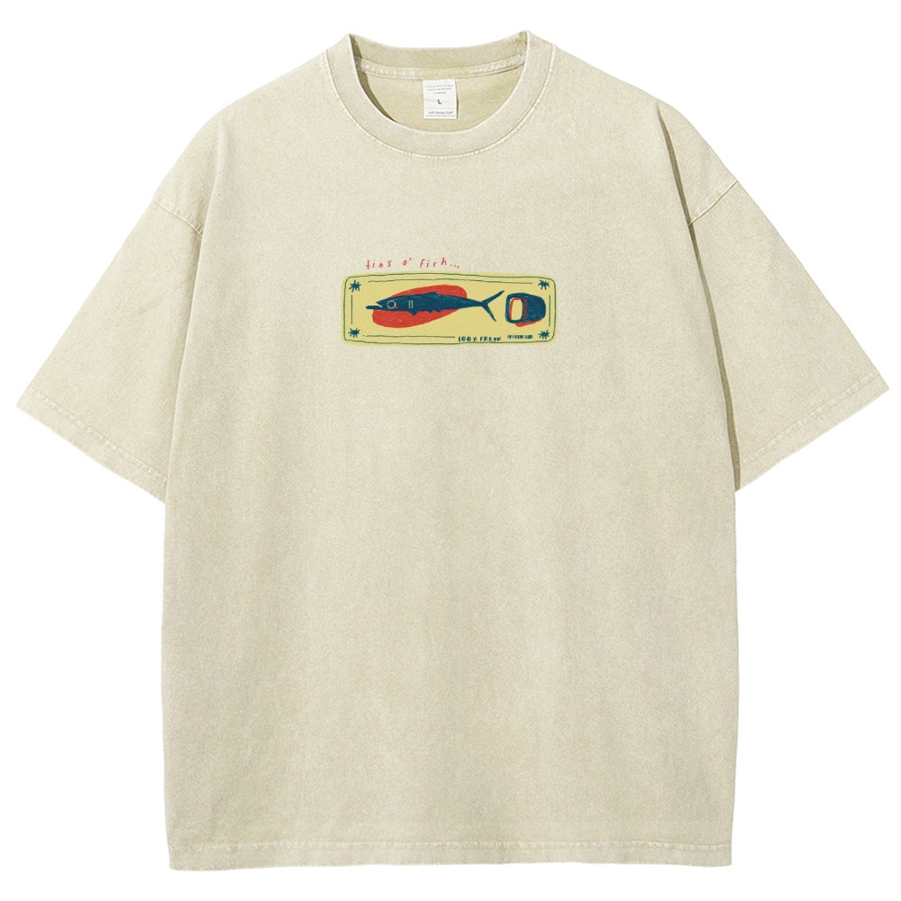 Unisex Fit Design Back Washed T-Shirt