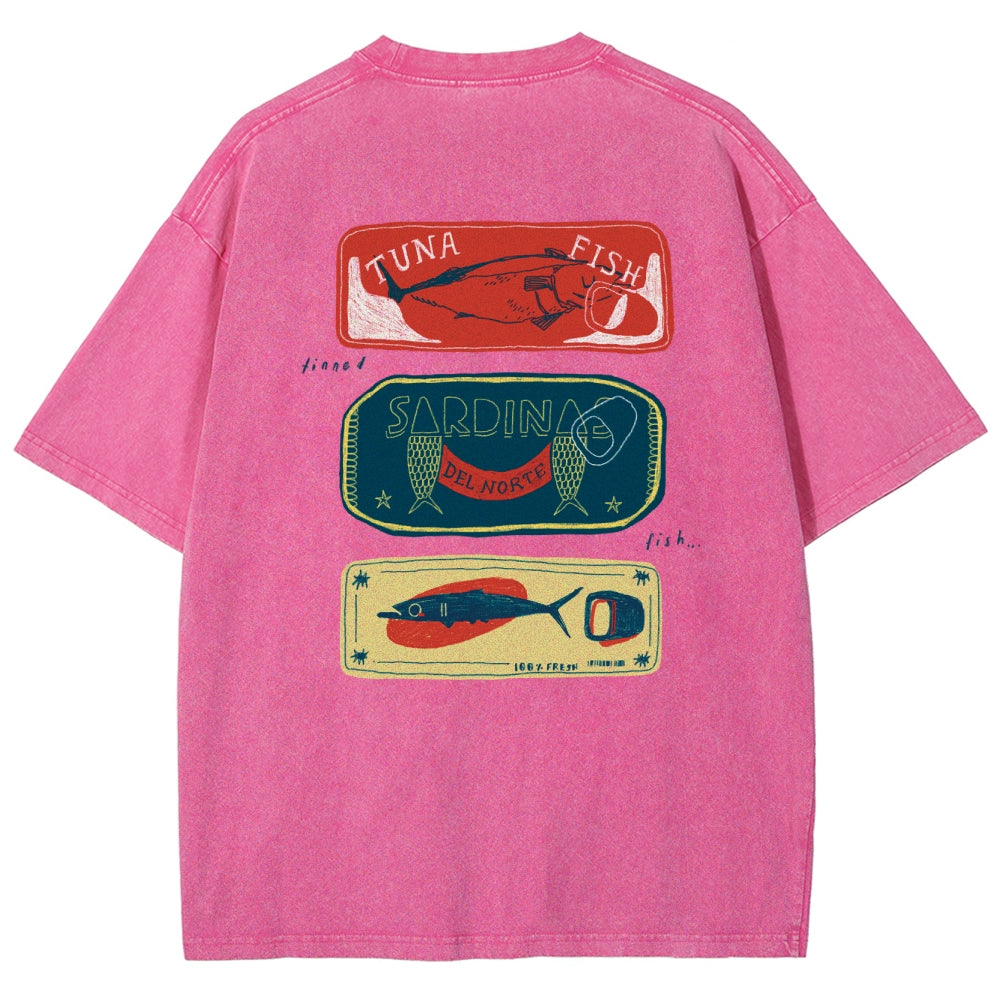 Unisex Fit Design Back Washed T-Shirt