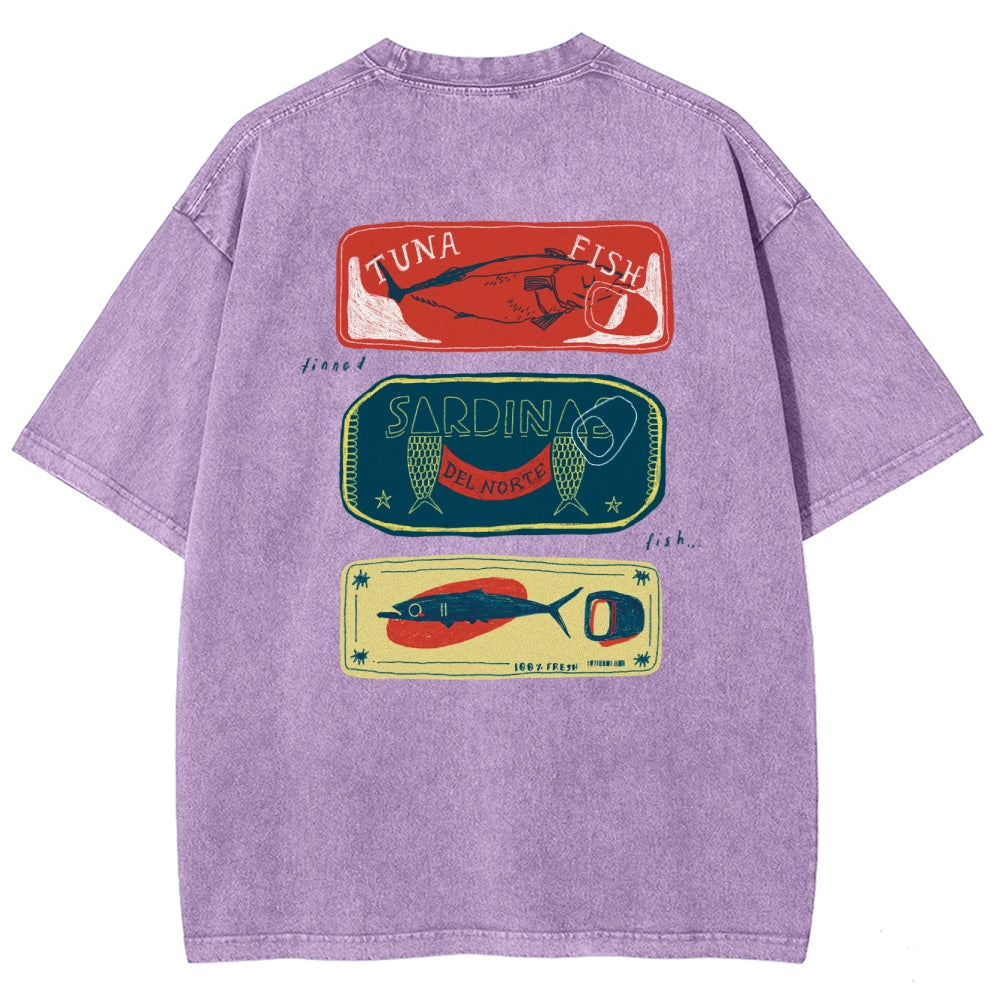 Unisex Fit Design Back Washed T-Shirt