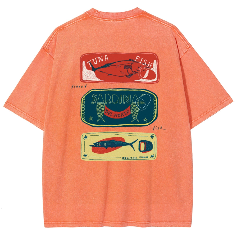 Unisex Fit Design Back Washed T-Shirt