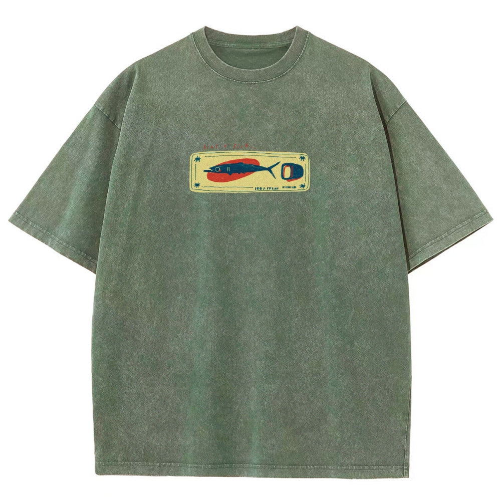 Unisex Fit Design Back Washed T-Shirt