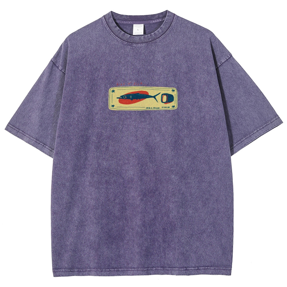 Unisex Fit Design Back Washed T-Shirt