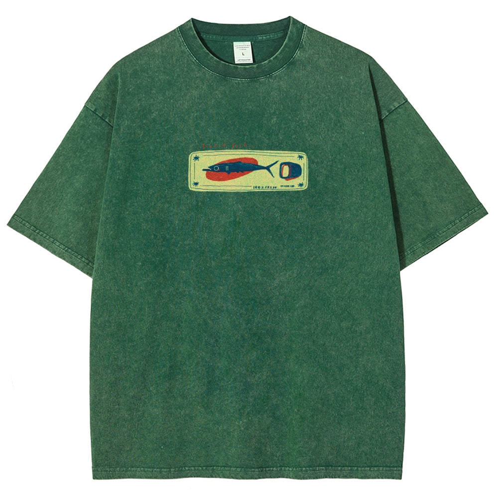 Unisex Fit Design Back Washed T-Shirt