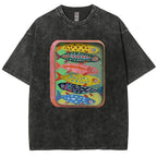 Unisex Canned Sardines Printed Casual Washed T-shirt