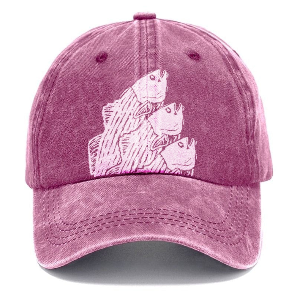 Unisex Vintage Casual Fish Printed Washed Cap