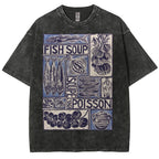 Unisex Fish Soup Prints Washed Tee