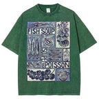 Unisex Fish Soup Prints Washed Tee