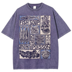 Unisex Fish Soup Prints Washed Tee