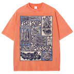 Unisex Fish Soup Prints Washed Tee