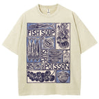 Unisex Fish Soup Prints Washed Tee
